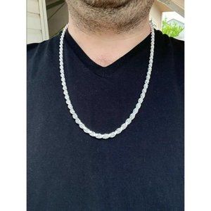 Accessories | 22 Mens 18k White Gold Twisted Rope Chain Necklace 22 ...